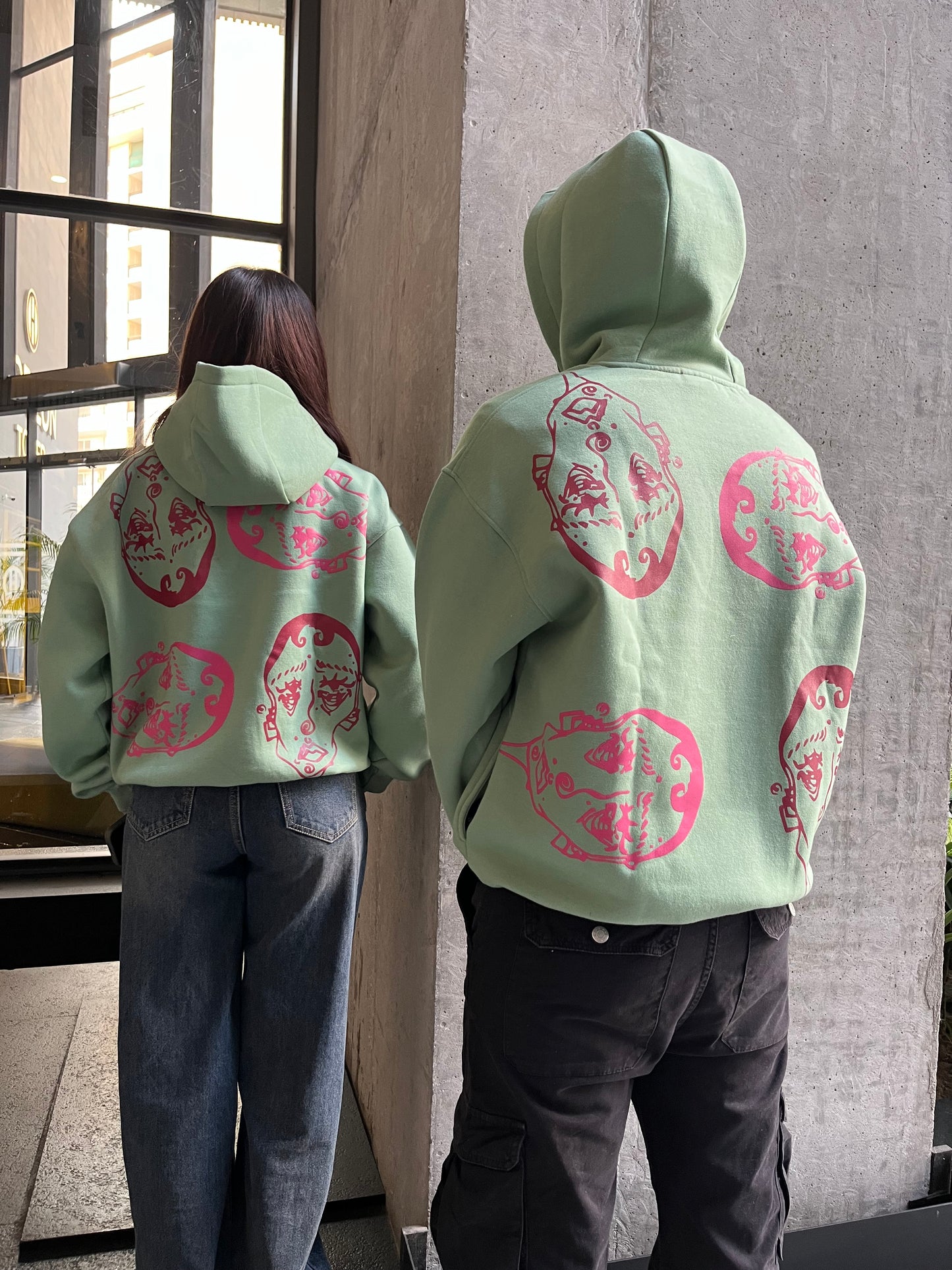 FACES OF LIFE HOODIE (MINT GREEN) DUO